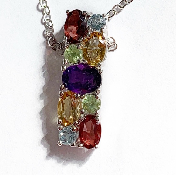 S/S 925 with multi gem pendant on 18" chain - Picture 6 of 10